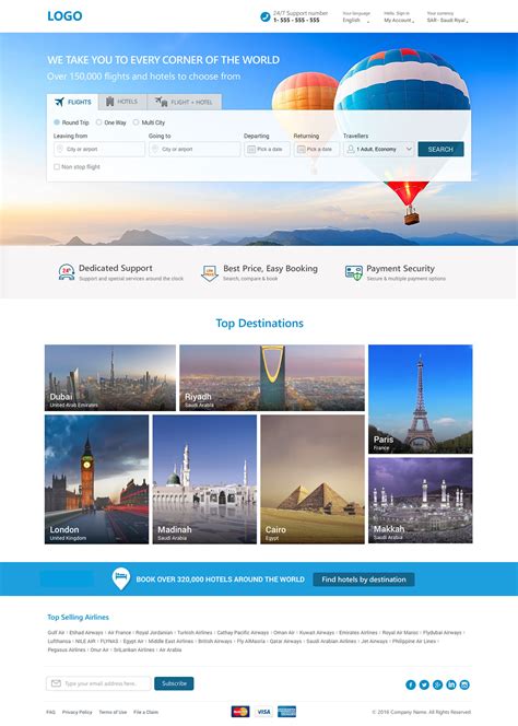 Online Flight and Hotel Booking Website Templates on Behance