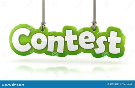 Contest Green Word Text Hanging On White Background Stock Illustration ...