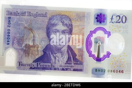 The 2020 polymer £20 pound note from the Bank of England featuring ...