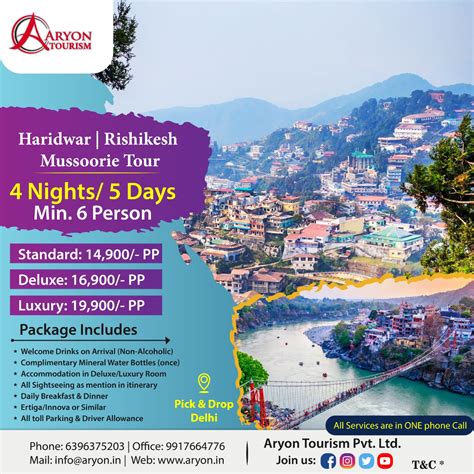 Haridwar Rishikesh Mussoorie Tour – Aryon Company