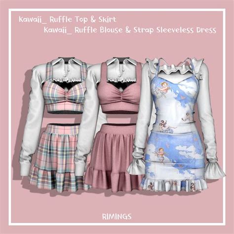 [RIMINGS] Kawaii_ Dress SET | RIMINGS | Sims 4 dresses, Kawaii dress, Sims 4 clothing