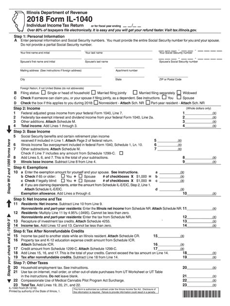 Printable Illinois Income Tax Forms - Printable Forms Free Online