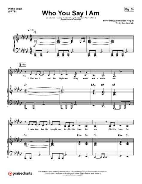 Who You Say I Am Sheet Music PDF (Hillsong Worship) - PraiseCharts