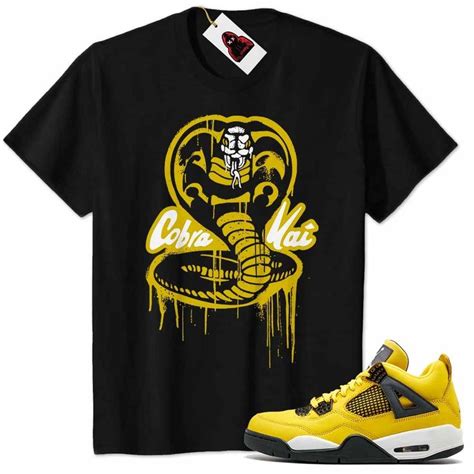 Cobra Kai No Mercy Melt Black - Air Jordan 4 Tour Yellow (Lightning) 4s ...