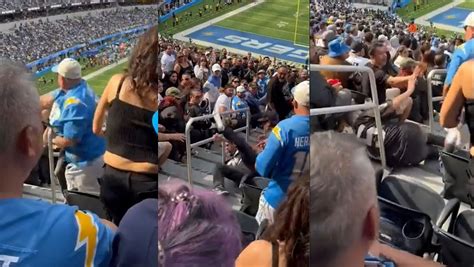 WATCH: Raiders and Chargers fans throw punches in fight during Week 4 clash at SoFi Stadium