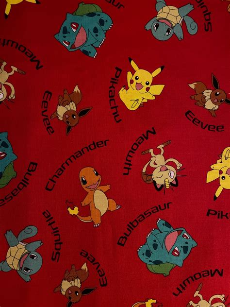 Pokémon Cotton Fabric Fat Quarter - Etsy