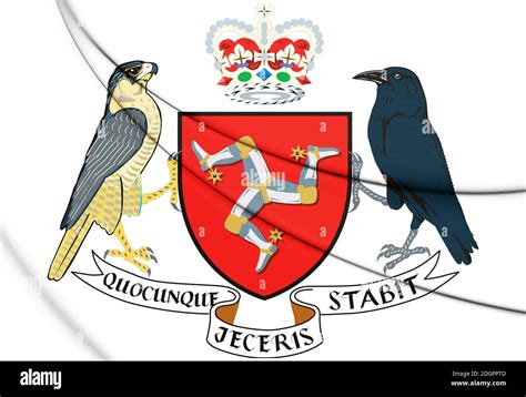 Isle of Man Coat of Arms. 3D Illustration Stock Photo - Alamy