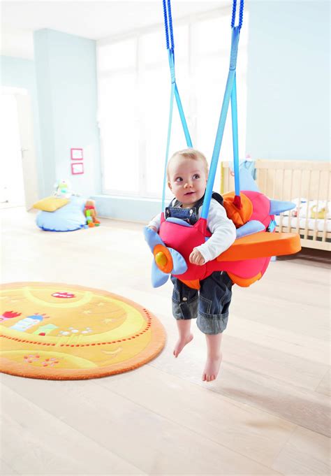 HABA Aircraft Swing – Indoor Mounted Baby Swing with Adjustable Straps ...