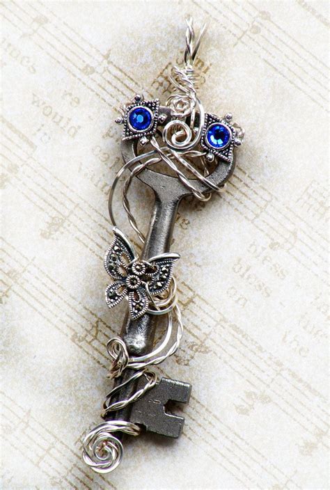 Antique Skeleton Key Necklace Wire Wrapped Skeleton Key | Etsy ...