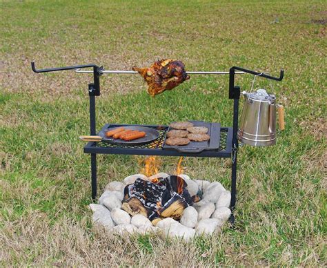 Campfire Cooking Equipment: Over-Fire Grills, Rotisserie Spits and Stands - Texsport Outdoor ...