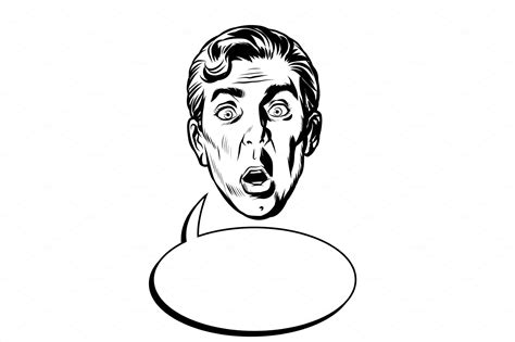 surprised man face head | People Illustrations ~ Creative Market