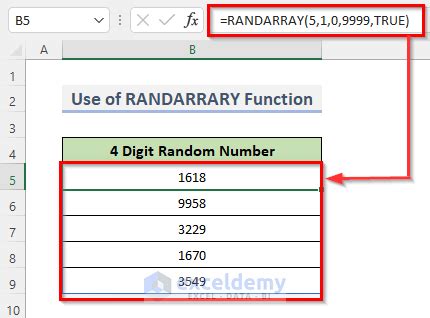 Random 4 Digit Number Generator in Excel: 8 Examples - ExcelDemy