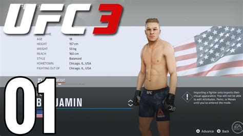 UFC 3 Career Mode Walkthrough Part 1 - A NEW FIGHTER! - YouTube