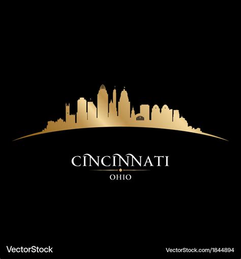 Cincinnati ohio city skyline silhouette Royalty Free Vector