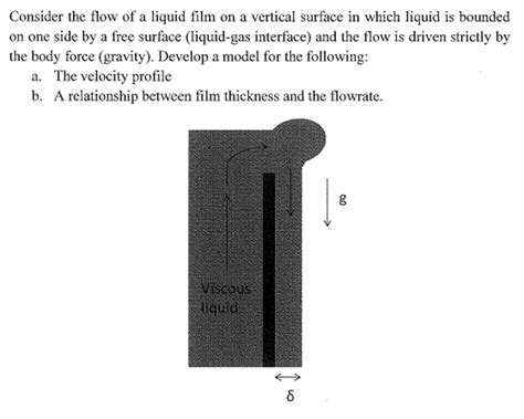 Consider the flow of a liquid film on a vertical | Chegg.com