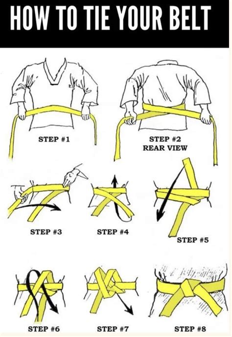 Here’s how you tie a belt in most martial arts. : r/coolguides