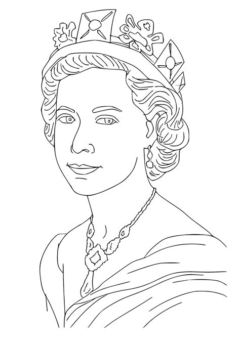 Free Printable Queen Real Coloring Page for Adults and Kids - Lystok.com
