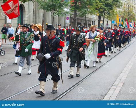 Swiss National Day Parade in Zurich Editorial Stock Photo - Image of ...