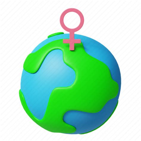 Woman, world, globe, sign, female, lead 3D illustration - Download on Iconfinder