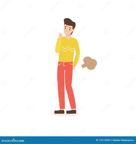 Guy farts, isolated stock vector. Illustration of smell - 172112059