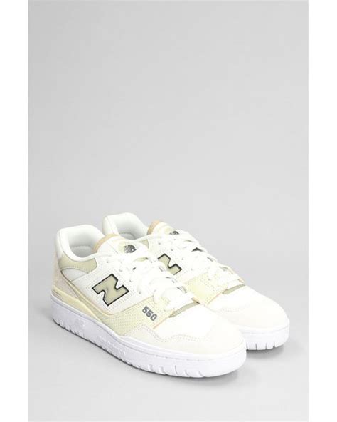 New Balance 550 Sneakers In Beige Suede And Fabric in White | Lyst