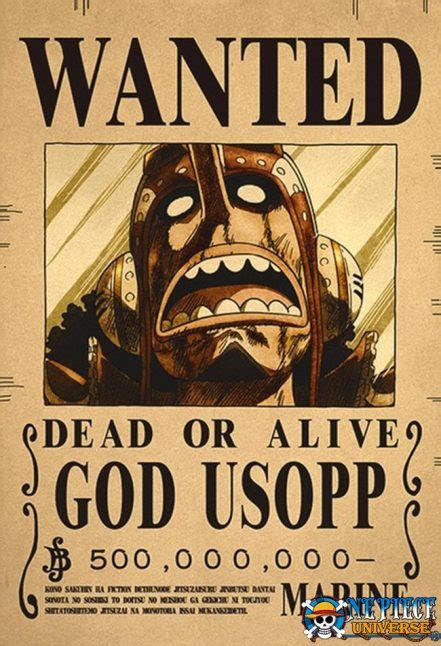 Anime Usopp Wanted Poster 42CM Wall Decoration | One Piece Universe