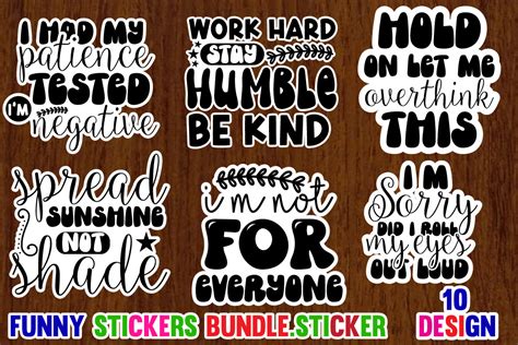 Funny Stickers Bundle Sticker Graphic by RhDesign · Creative Fabrica