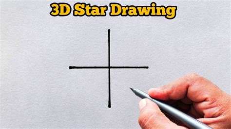 How to draw 3D star from + | Easy star drawing for beginners | Star ...