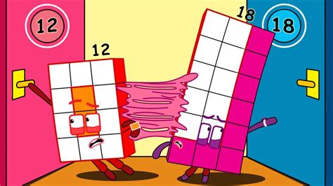 Numberblocks 12 and 18 are stuck together by sticky of glue - Numberblocks fanmade coloring ...