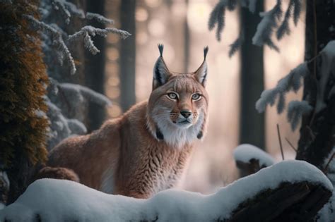 Premium Photo | Close wild lynx in nature habitat Generative AI