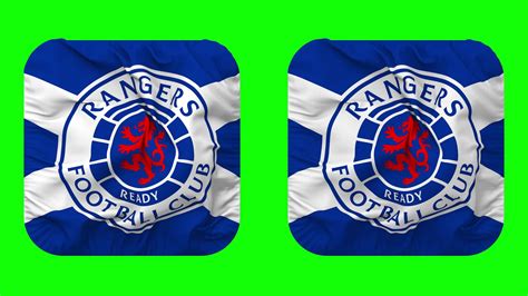 Rangers Football Club Flag in Squire Shape Isolated with Plain and Bump ...