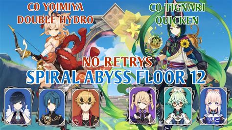 C0 YOMIYA & C0 TIGHNARI SPIRAL ABYSS 3.0 NO RETRYS FLOOR 12 FULL STAR CLEAR GAMEPLAY - YouTube