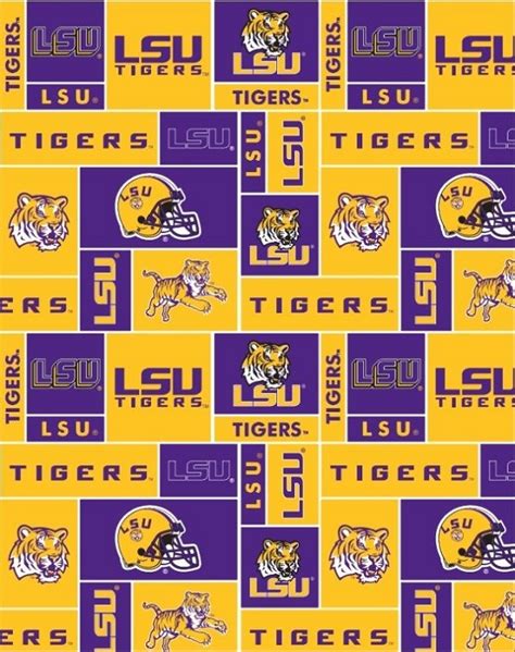 LSU, Louisiana State University™ Tigers™ College Fleece Fabric Print