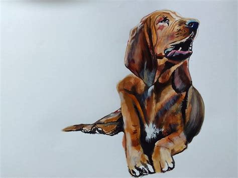 Bloodhound Painting by Soso Kumsiashvili | Saatchi Art