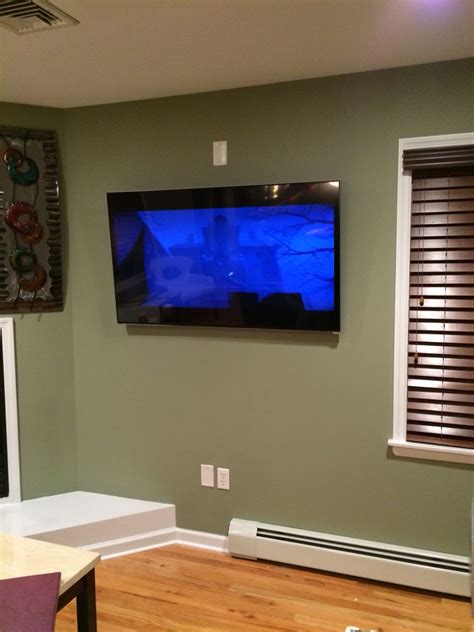 55" Vizio Smart TV on a Tilt Mount In wall Hidden Wires, Outlet Behind the TV # ...