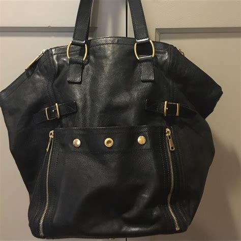 Authentic YSL handbag black leather | Ysl handbags, Black leather ...