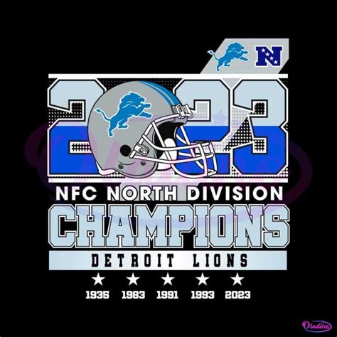 2023 NFC North Division Champions Detroit Lions SVG