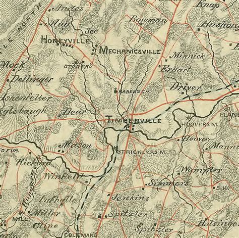 Rockingham County 1864 Old Map With Homeowner Names Virginia | Etsy