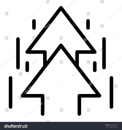 Arrow Icon Outline Vector Growth Chart Stock Vector (Royalty Free ...