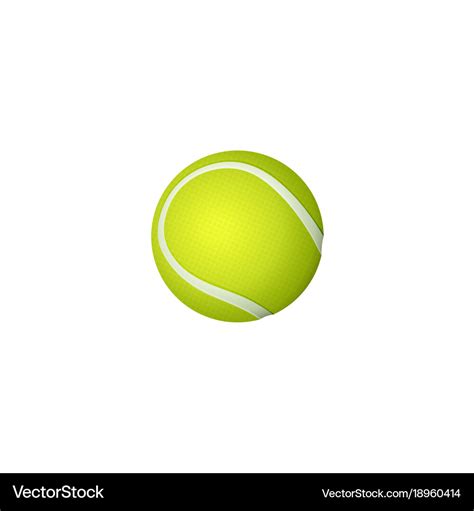 Flat cartoon tennis ball isolated Royalty Free Vector Image