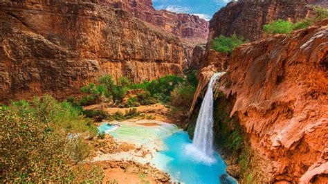 Havasu falls waterfall in the Grand Canyon, Havasupai Indian Reservation, Arizona, USA | Windows ...