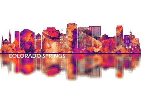 Colorado Springs Skyline Mixed Media by Towseef Dar