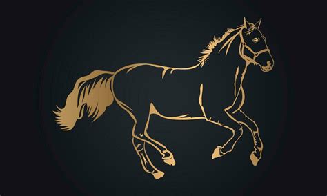 vector hand drawn horse outline illustration. 29254777 Vector Art at ...