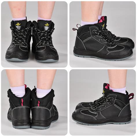 Safetoe Black Steel Toe Work Boots for Women | Safetoe Official Shop