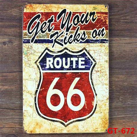 get your kicks an ROUTE 66 Vintage Metal Posters Retro Mural Painting ...