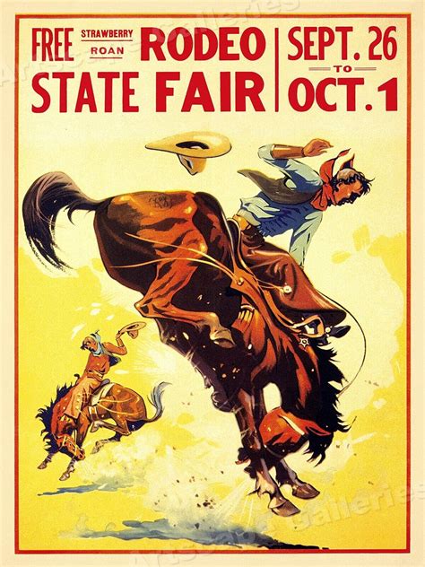 1930s State Fair Rodeo Poster Cowboy Vintage Style Western Poster - 18x24 | eBay