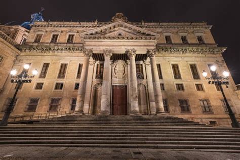 Facade of the Ancient Building of Philology Faculty of Public Salamanca University, Salamanca ...