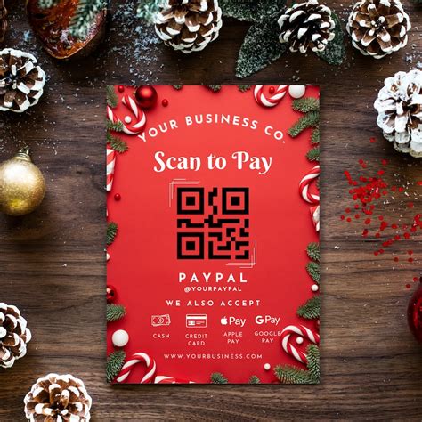 Printable Christmas Scan to Pay QR Code Sign Customizable - Etsy