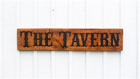 The Tavern Sign Carved in a 48x10 Solid Wood | Etsy