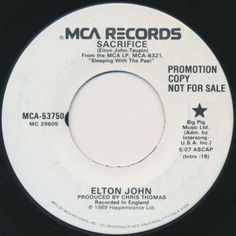 Elton John - Sacrifice (1989, Vinyl) | Discogs